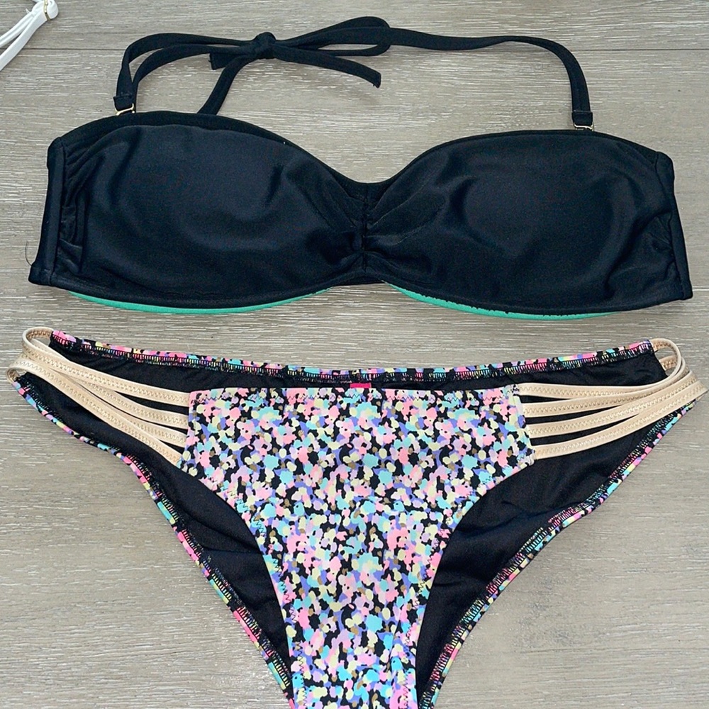 BLACK x COLOR SPOTTED BIKINI 🖤🩷🩵